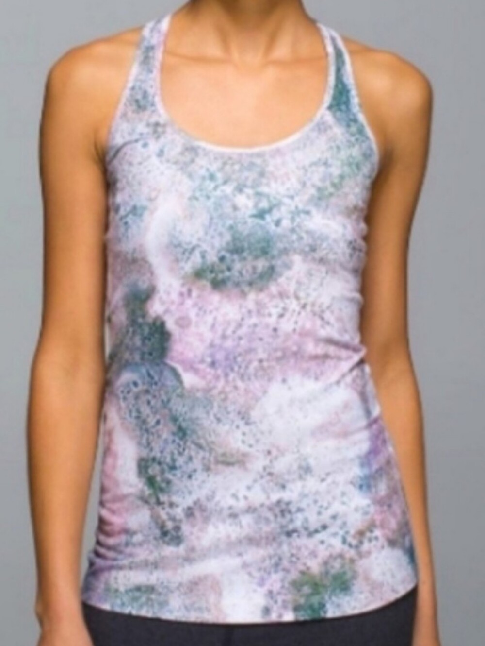 lululemon athletica Women's Printed Racerback Tank Top - Pastel Gray/Pink/Purple